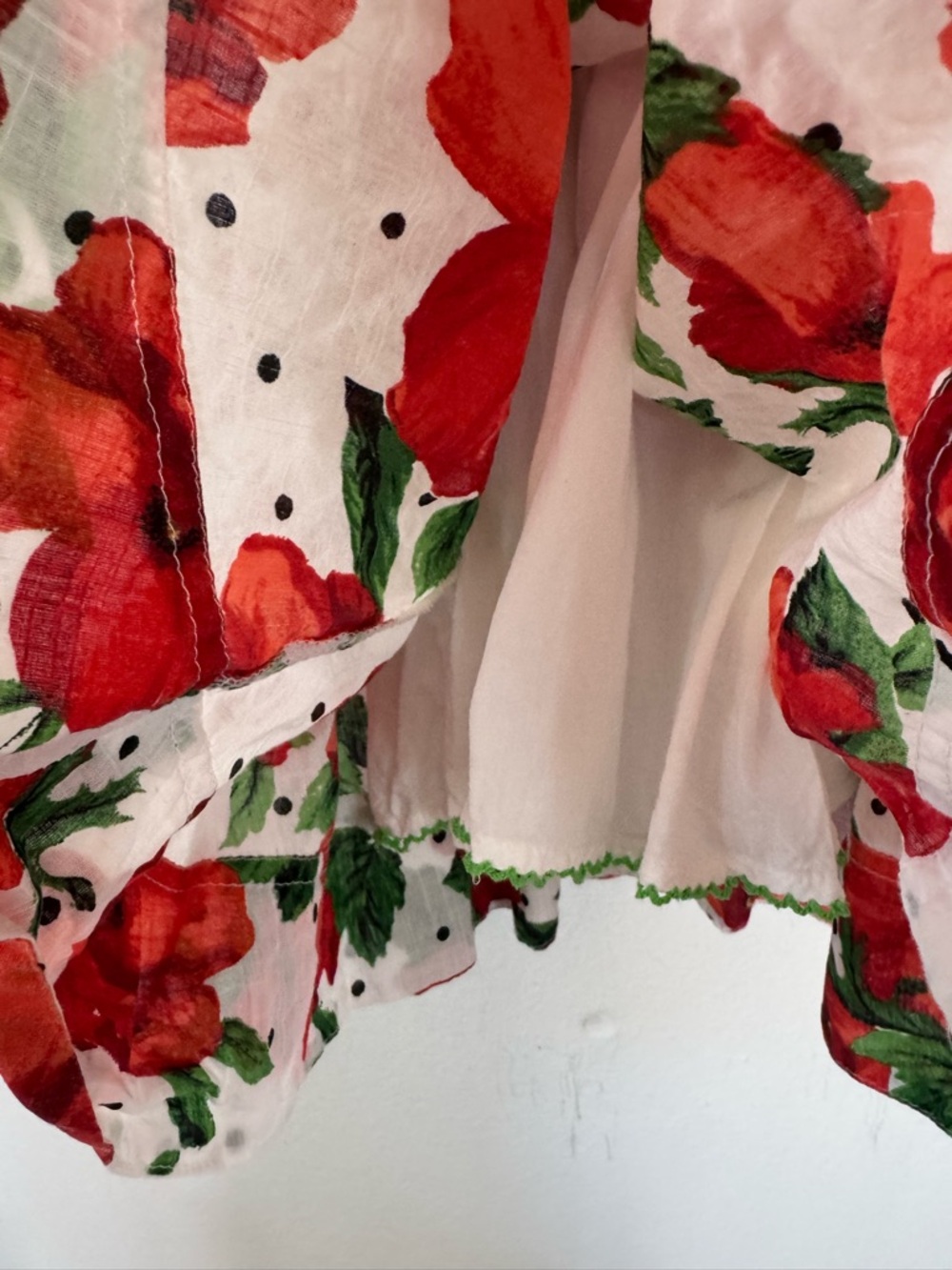 Maeve Anthropologie Square Neck Mini Babydoll Dress Red Floral Print Size Large - Picture 7 of 13